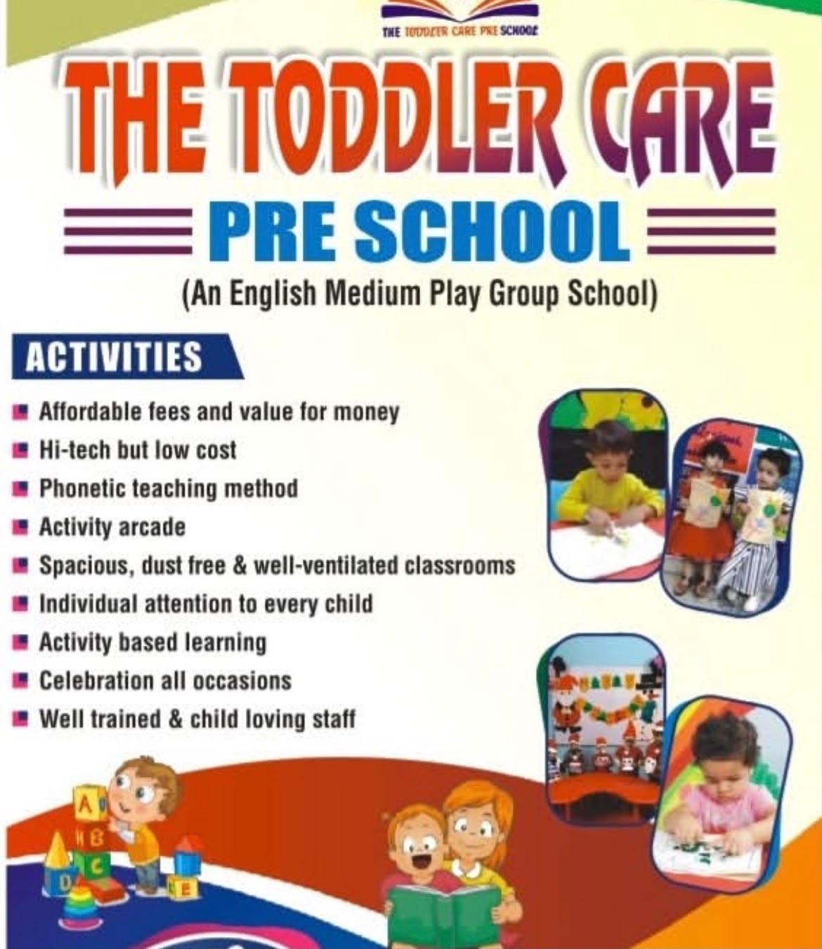 Children learning at The Toddler Care Pre School classroom in Jaipur